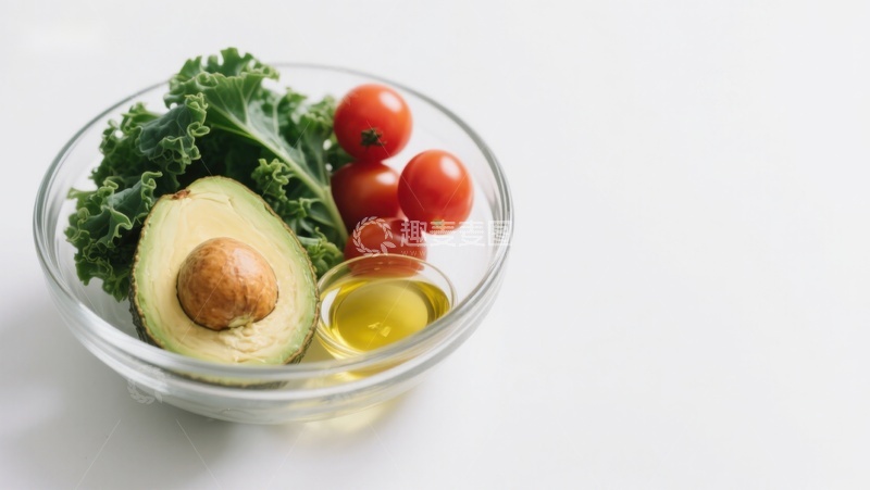 高清大图下载【趣麦麦图】新鲜蔬菜与牛油果沙拉食材