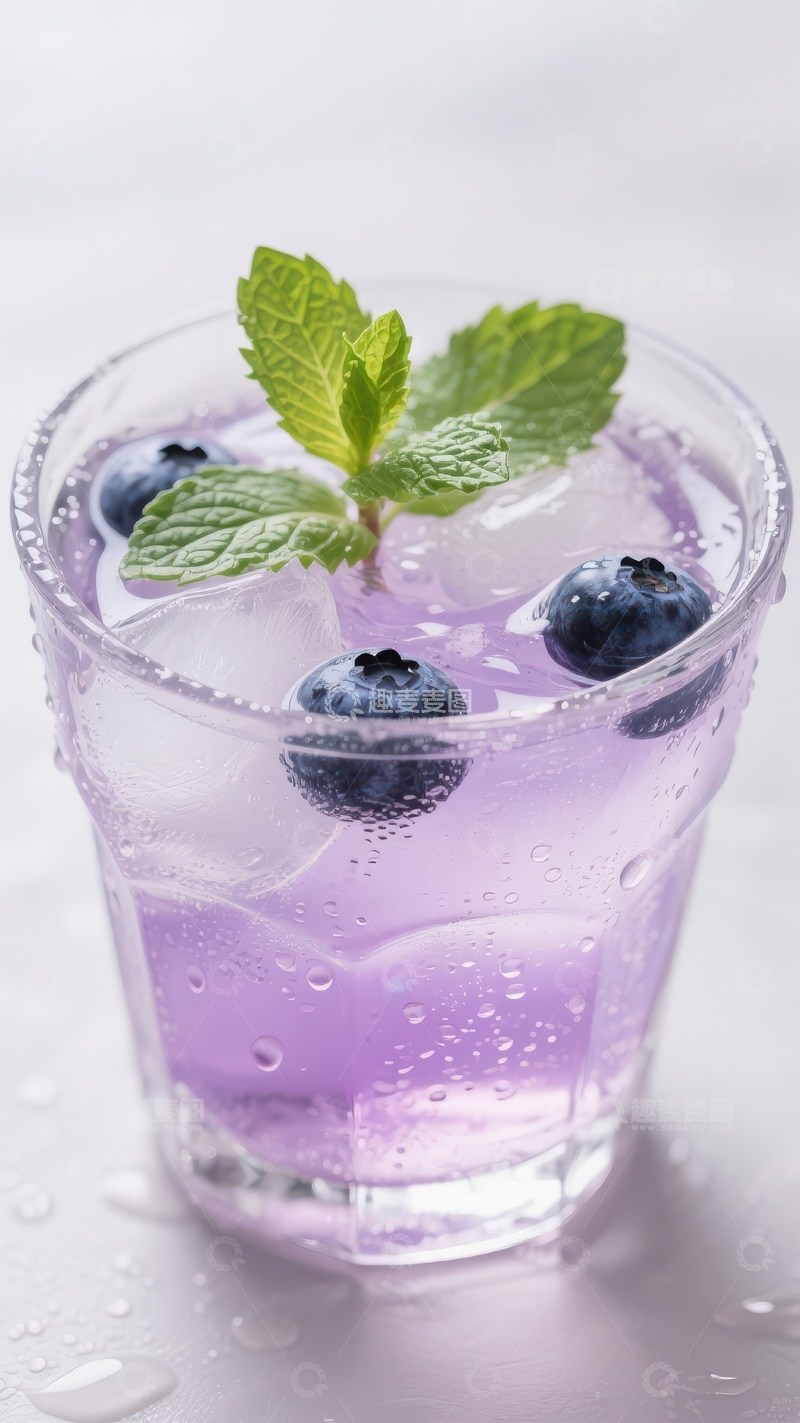 高清大图下载【趣麦麦图】蓝莓薄荷冰爽饮品