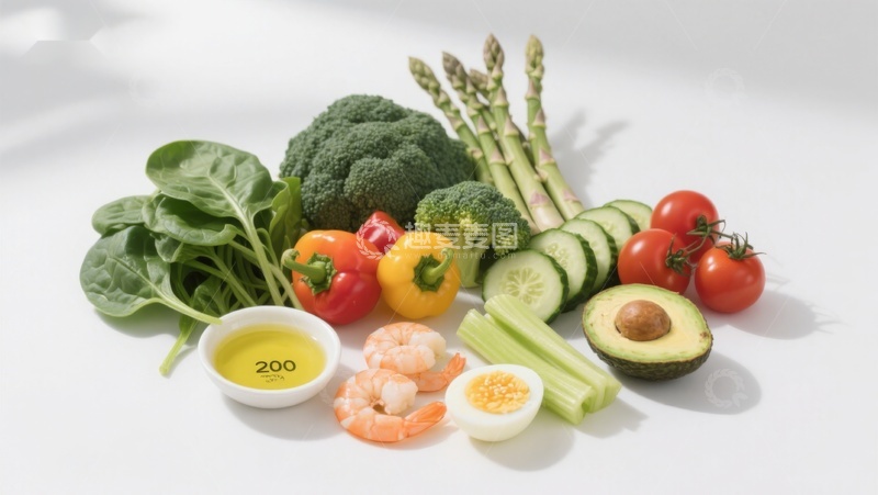 高清大图下载【趣麦麦图】新鲜蔬菜与海鲜食材组合