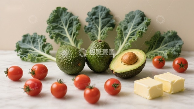 新鲜蔬果与黄油静物摆拍