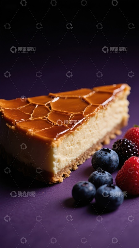 焦糖芝士蛋糕配新鲜浆果