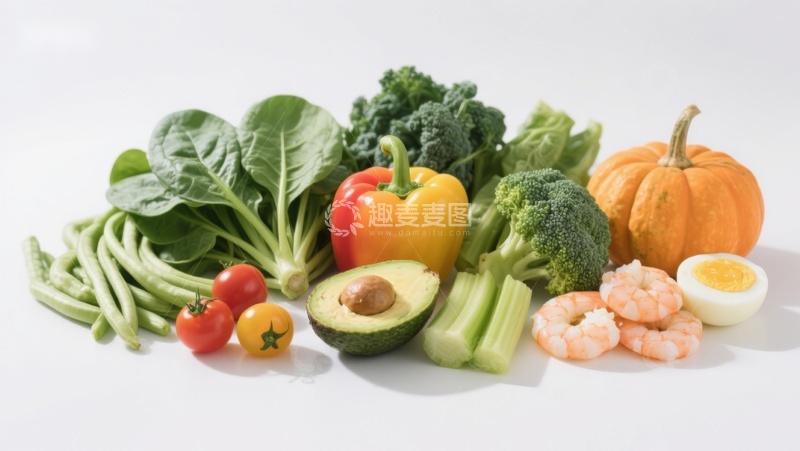 高清大图下载【趣麦麦图】新鲜蔬菜水果与海鲜组合