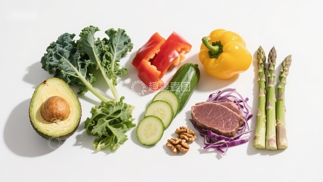 新鲜蔬菜与食材组合