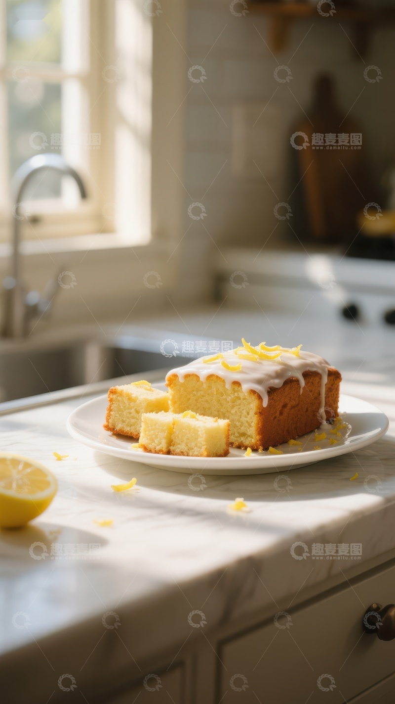 高清大图下载【趣麦麦图】阳光下的柠檬蛋糕