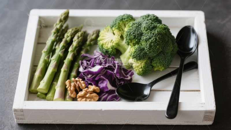 高清大图下载【趣麦麦图】新鲜蔬菜与坚果摆盘