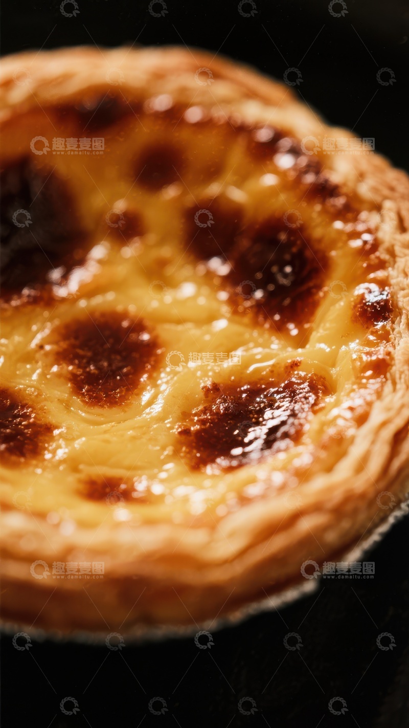 高清大图下载【趣麦麦图】金黄焦糖蛋挞特写