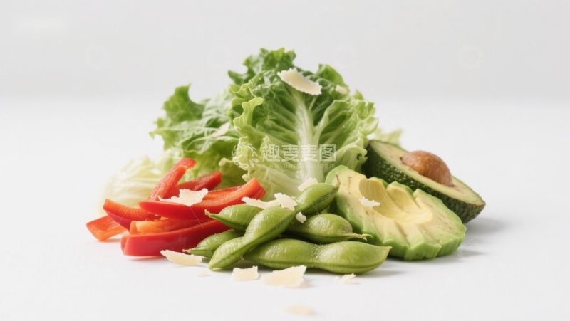 高清大图下载【趣麦麦图】新鲜蔬菜与坚果组合