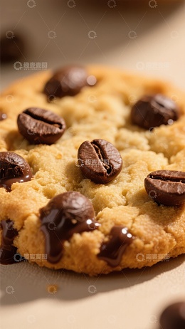 咖啡豆点缀的美味饼干