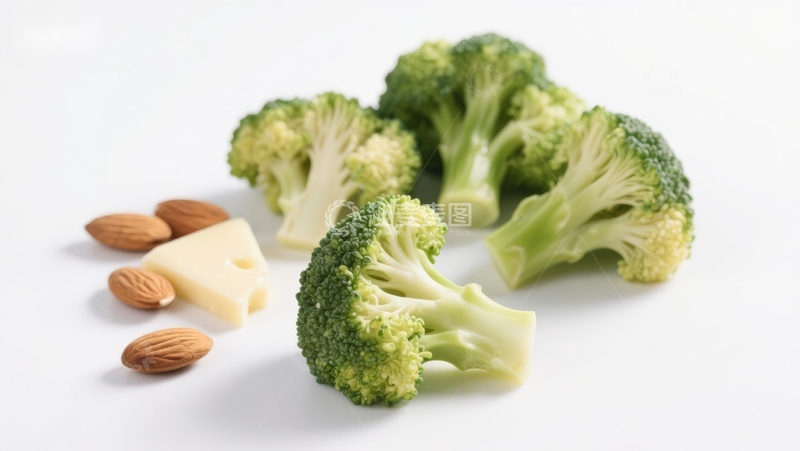 高清大图下载【趣麦麦图】西兰花杏仁奶酪组合