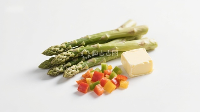 芦笋彩椒与黄油食材组合
