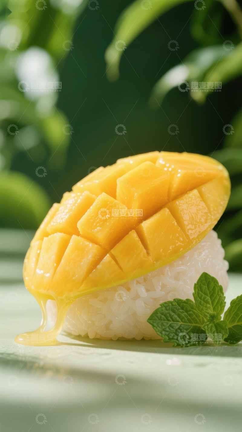高清大图下载【趣麦麦图】芒果糯米饭，清新美味