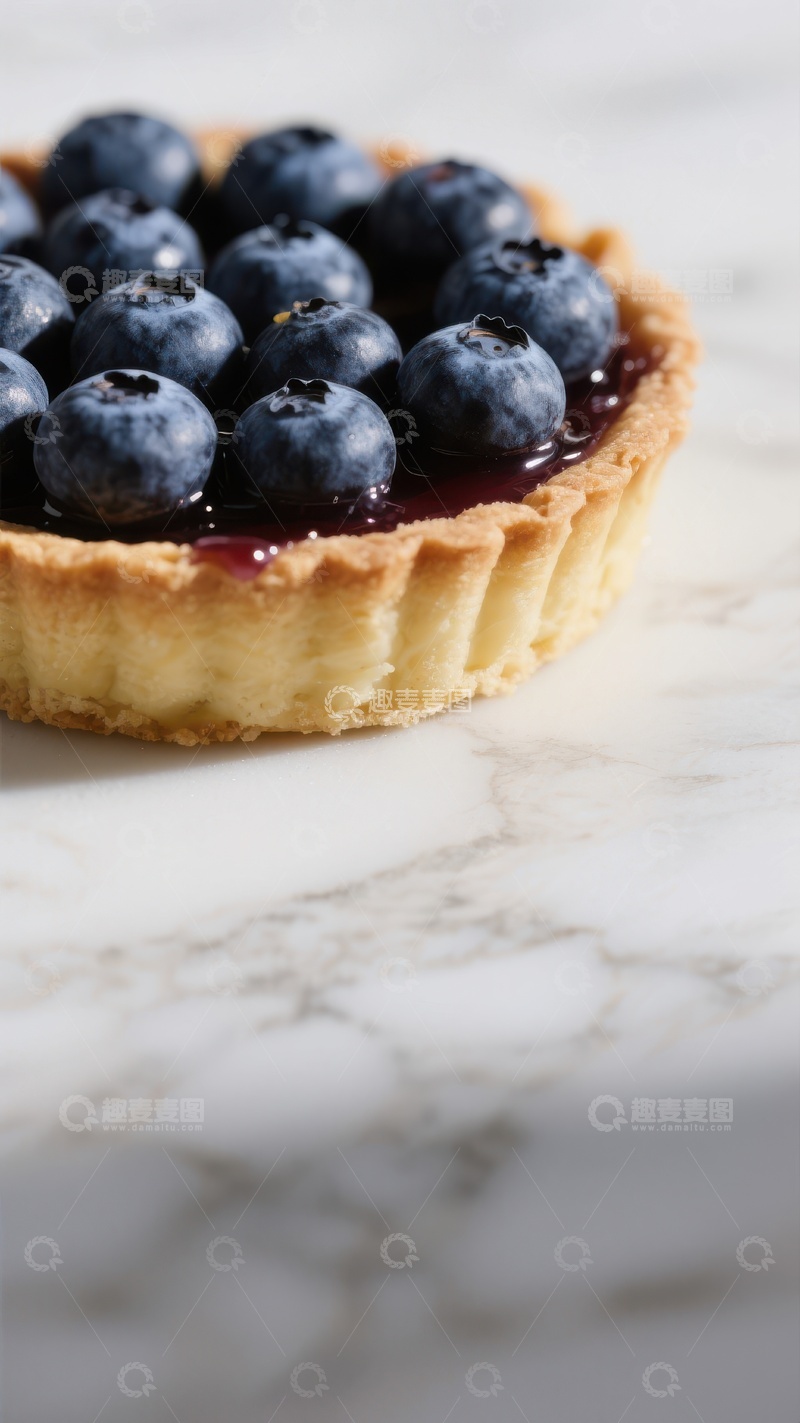 高清大图下载【趣麦麦图】蓝莓果酱挞特写