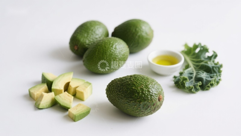 高清大图下载【趣麦麦图】牛油果与羽衣甘蓝食材展示