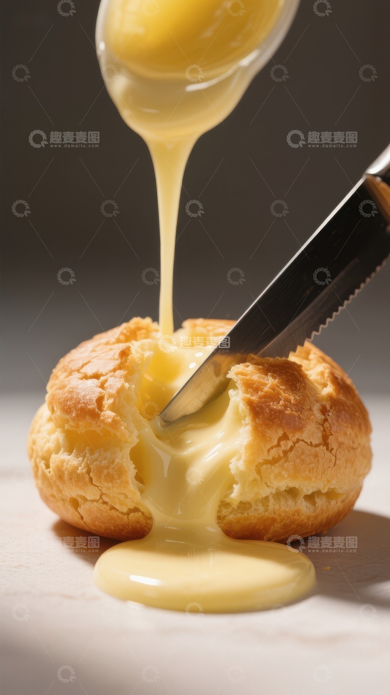高清大图下载【趣麦麦图】奶油泡芙浇注蛋奶酱