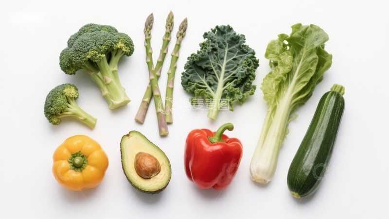 高清大图下载【趣麦麦图】多种新鲜蔬菜与水果平铺展示