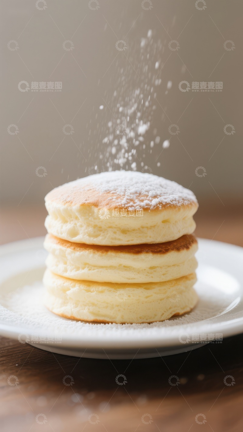 高清大图下载【趣麦麦图】松软煎饼撒上糖粉