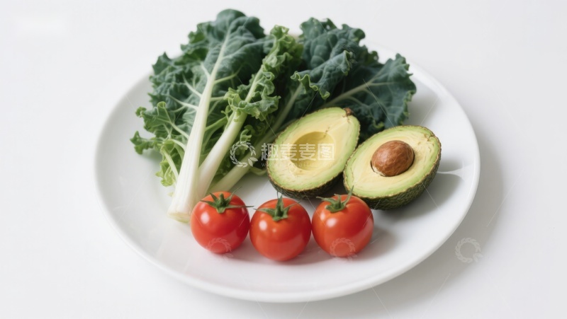 高清大图下载【趣麦麦图】新鲜蔬菜与牛油果摆盘