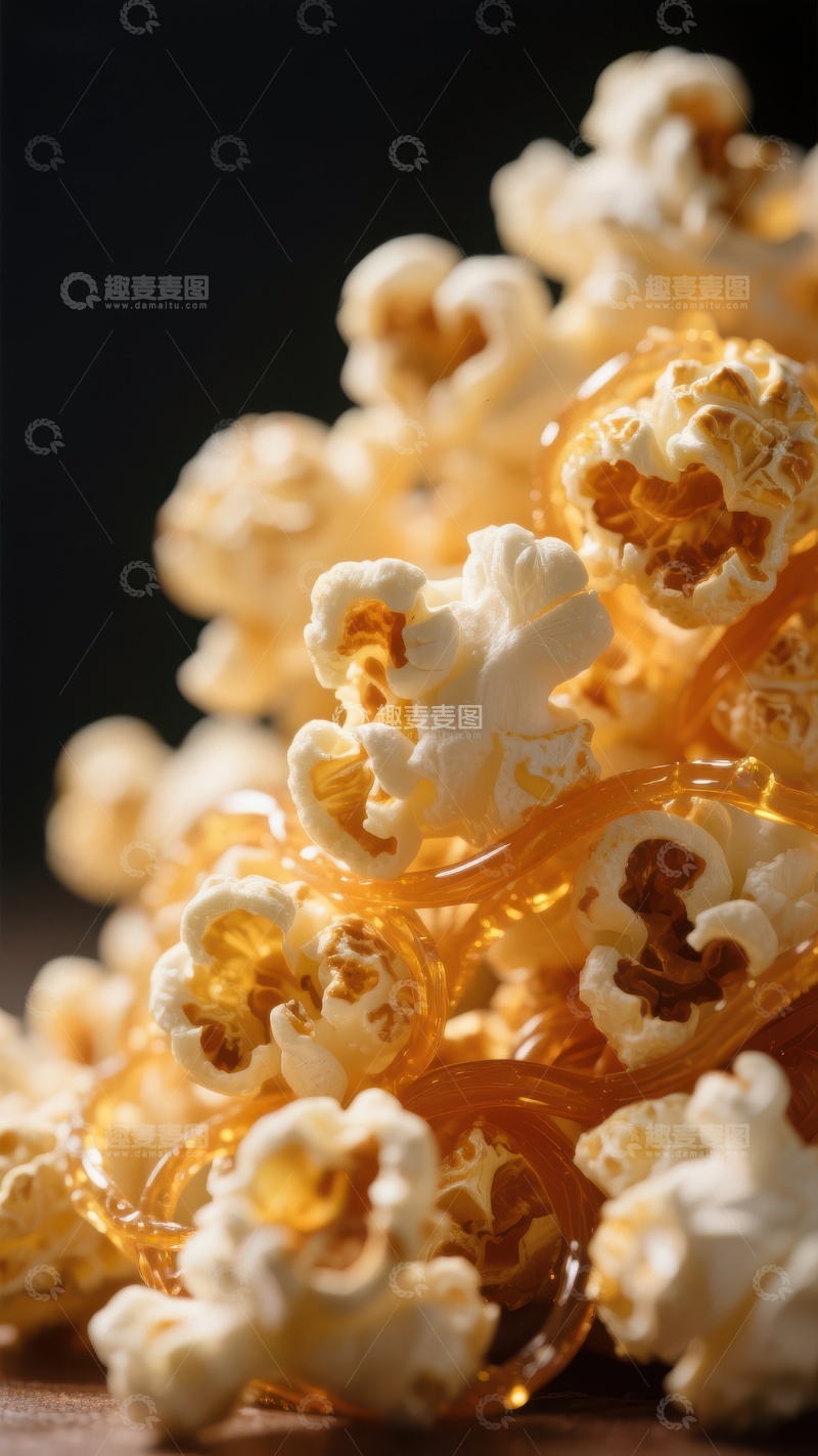 高清大图下载【趣麦麦图】爆米花与焦糖交织的美味瞬间