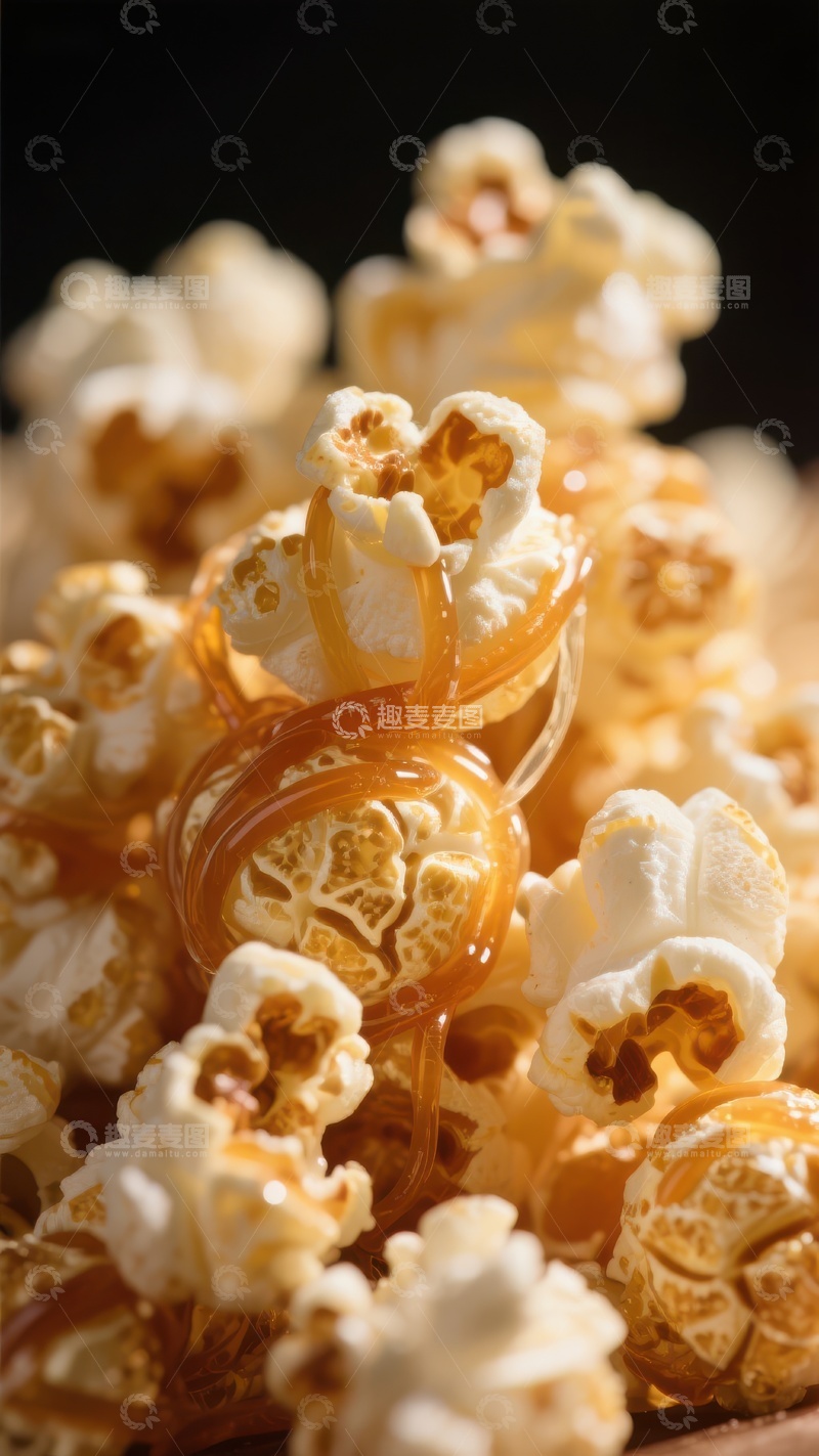 高清大图下载【趣麦麦图】焦糖爆米花特写