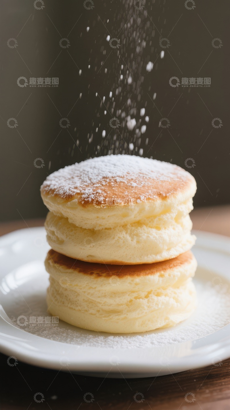 高清大图下载【趣麦麦图】松软煎饼撒上糖粉