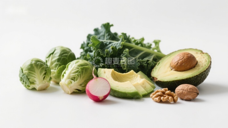 高清大图下载【趣麦麦图】新鲜蔬菜与坚果组合