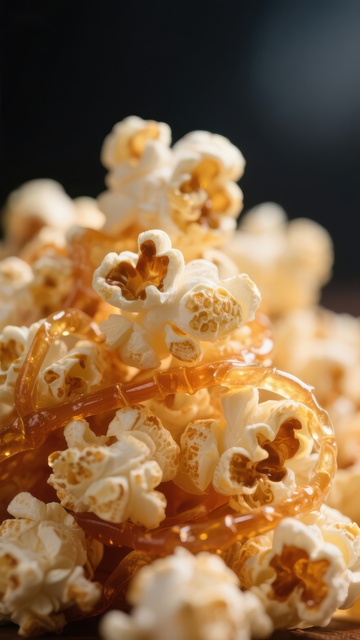 焦糖爆米花特写