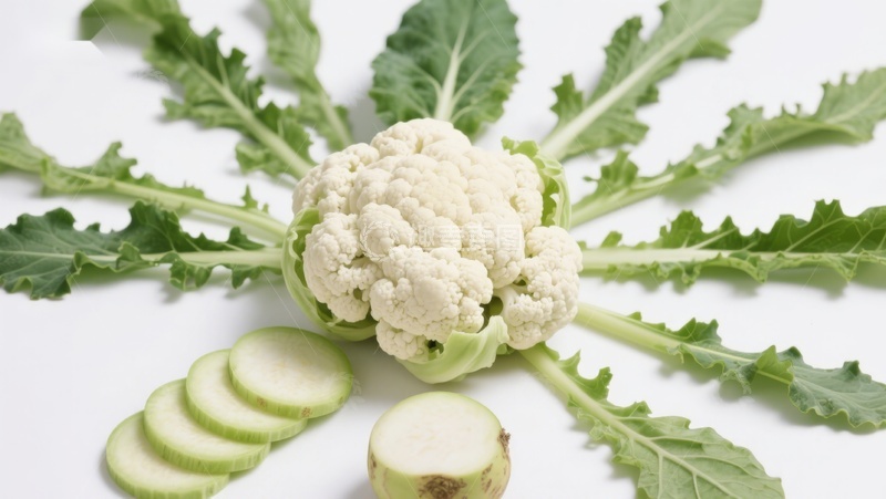 高清大图下载【趣麦麦图】新鲜花椰菜与切片展示