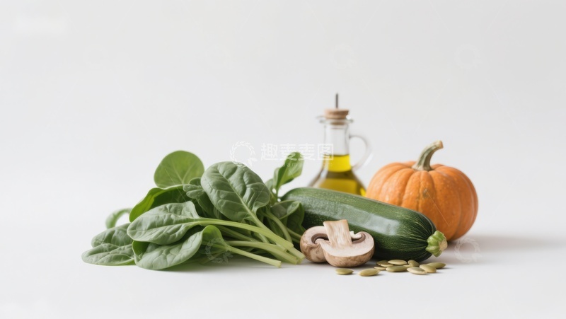 高清大图下载【趣麦麦图】新鲜蔬菜与橄榄油静物