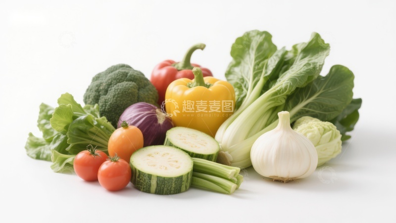 高清大图下载【趣麦麦图】新鲜蔬菜组合展示