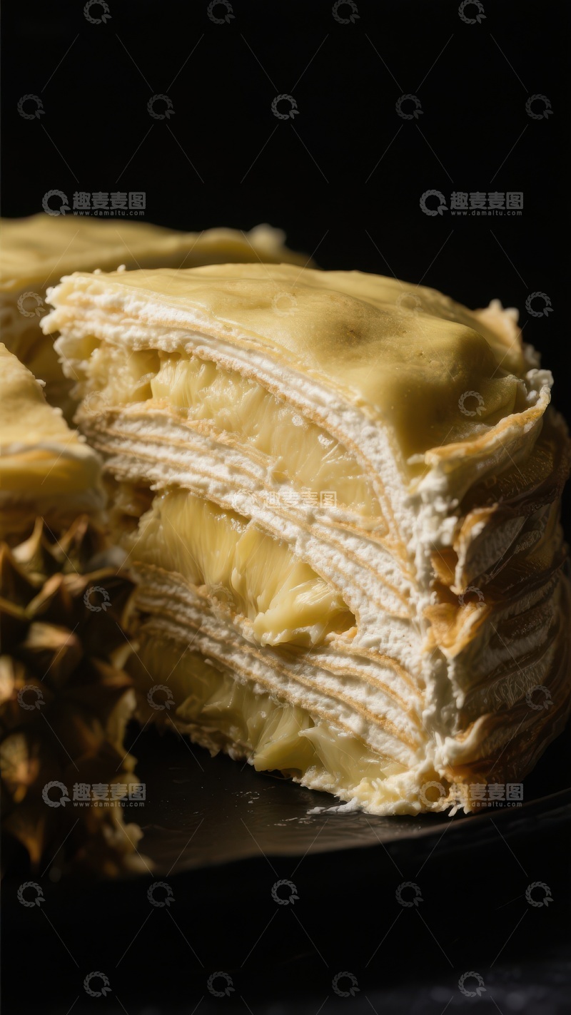 高清大图下载【趣麦麦图】层层酥脆的千层糕特写