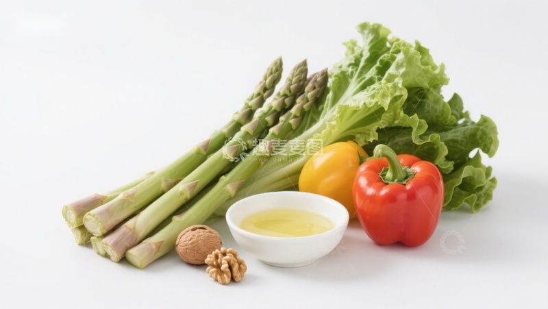 高清大图下载【趣麦麦图】新鲜蔬菜与坚果摆拍