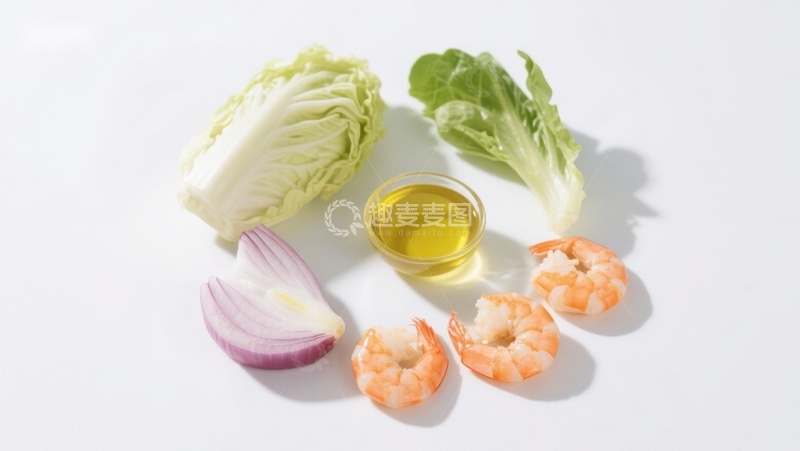 高清大图下载【趣麦麦图】虾仁与蔬菜食材组合