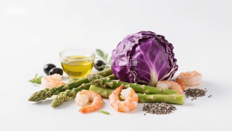 高清大图下载【趣麦麦图】新鲜蔬菜与海鲜食材组合