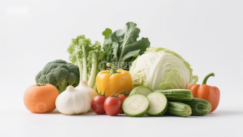 高清大图下载【趣麦麦图】新鲜蔬菜组合展示