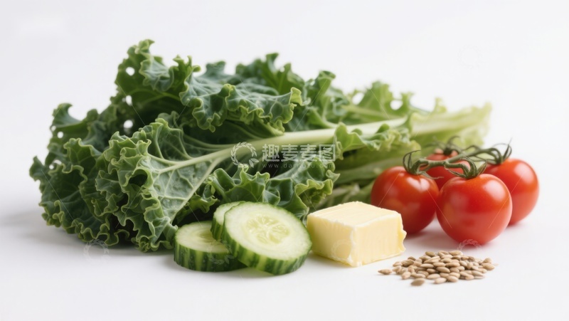 高清大图下载【趣麦麦图】新鲜蔬菜与健康食材组合