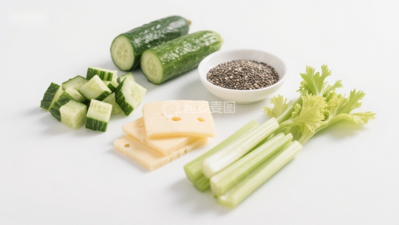 高清大图下载【趣麦麦图】新鲜蔬菜与奶酪食材组合