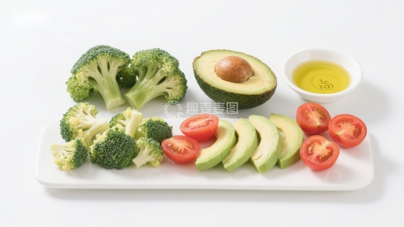 高清大图下载【趣麦麦图】新鲜蔬菜与牛油果摆盘
