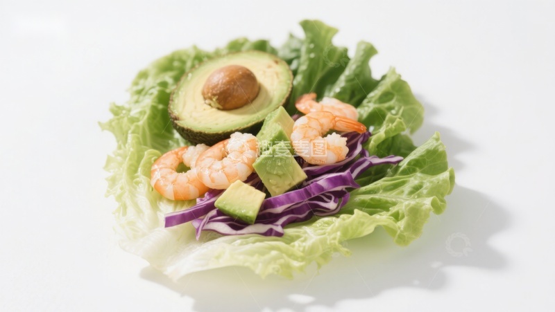 高清大图下载【趣麦麦图】虾仁牛油果沙拉