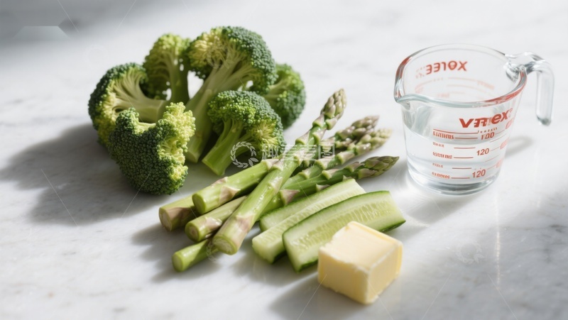 高清大图下载【趣麦麦图】新鲜蔬菜与黄油准备烹饪