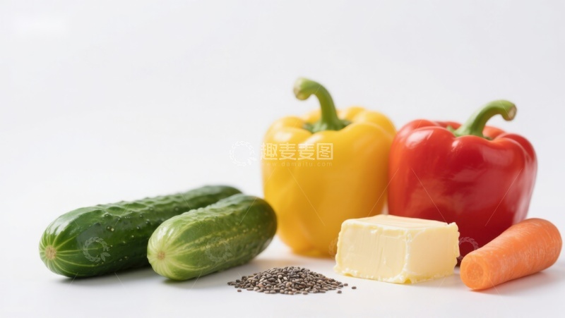 高清大图下载【趣麦麦图】新鲜蔬菜与黄油静物