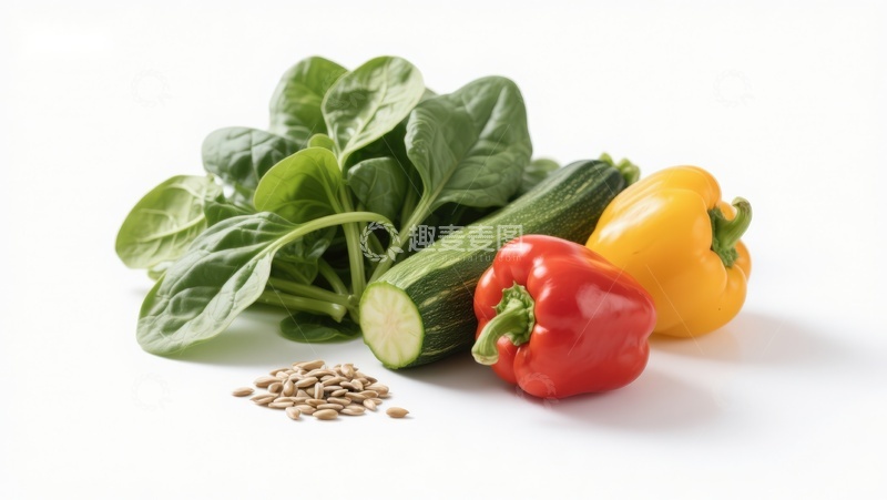 高清大图下载【趣麦麦图】新鲜蔬菜与种子静物