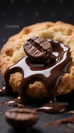 巧克力淋面饼干与咖啡豆