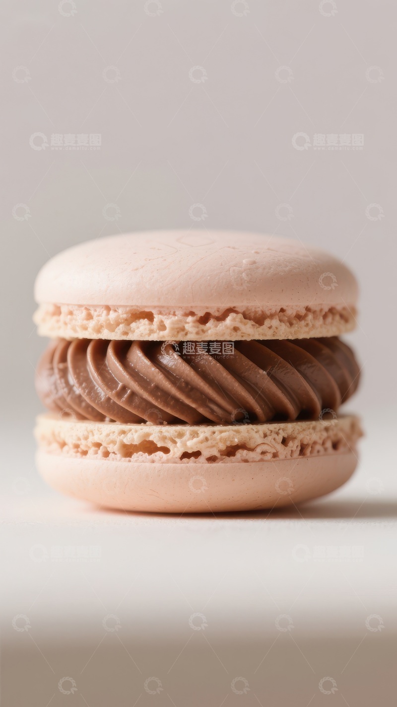 高清大图下载【趣麦麦图】巧克力夹心马卡龙特写