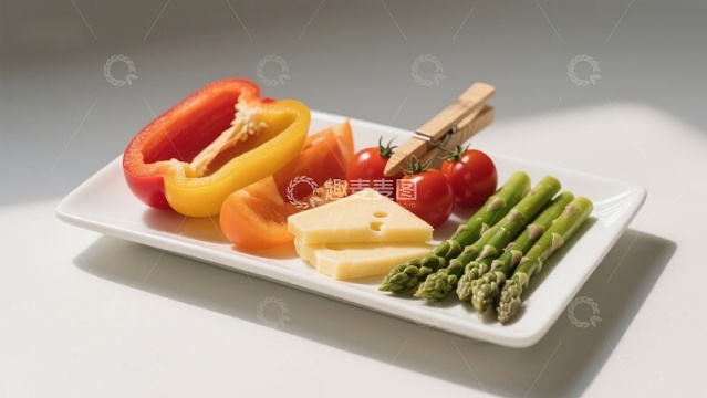新鲜蔬菜与奶酪拼盘