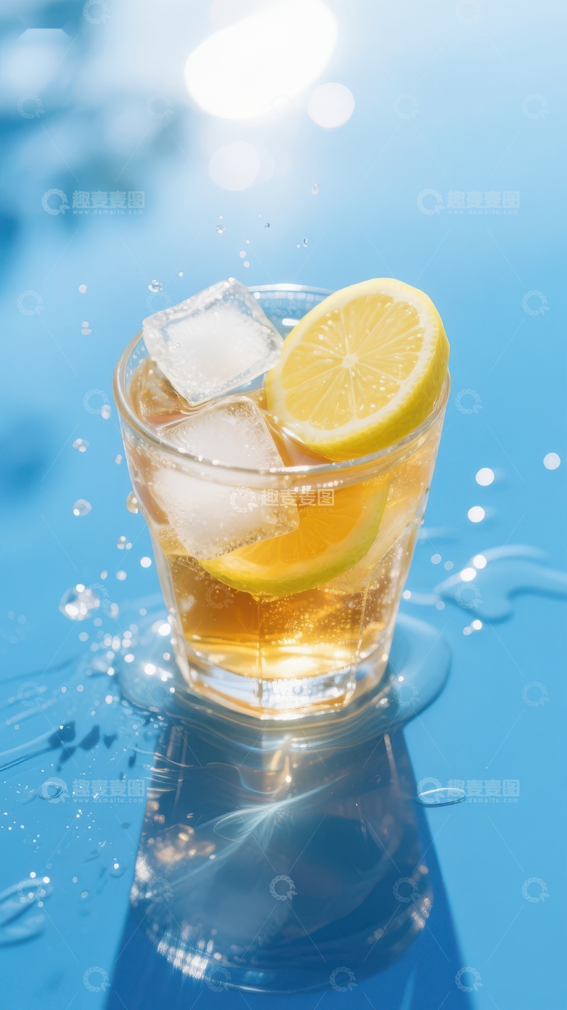 高清大图下载【趣麦麦图】冰爽柠檬饮品，夏日清凉之选