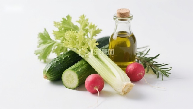 新鲜蔬菜与橄榄油组合