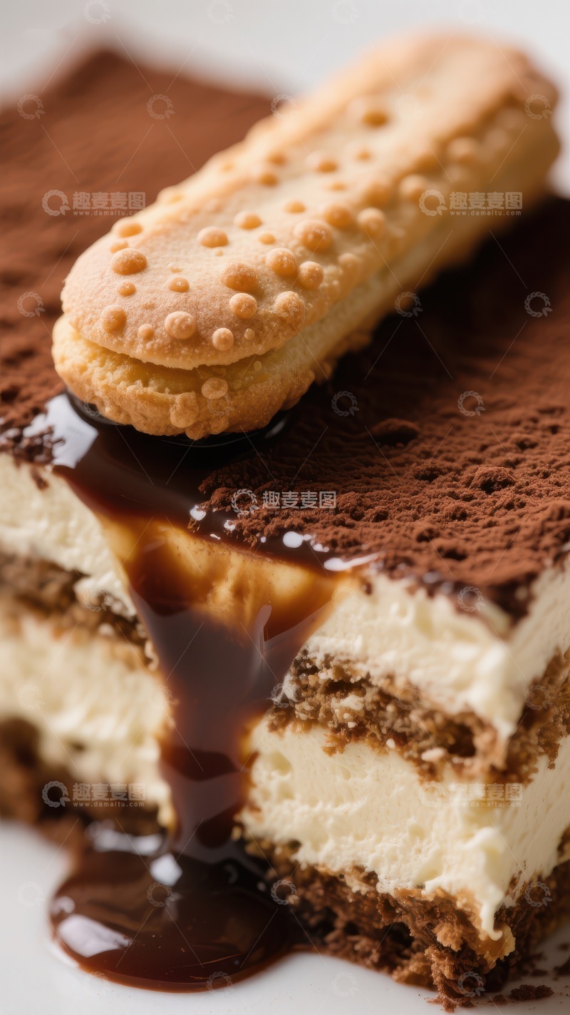 高清大图下载【趣麦麦图】提拉米苏配手指饼干