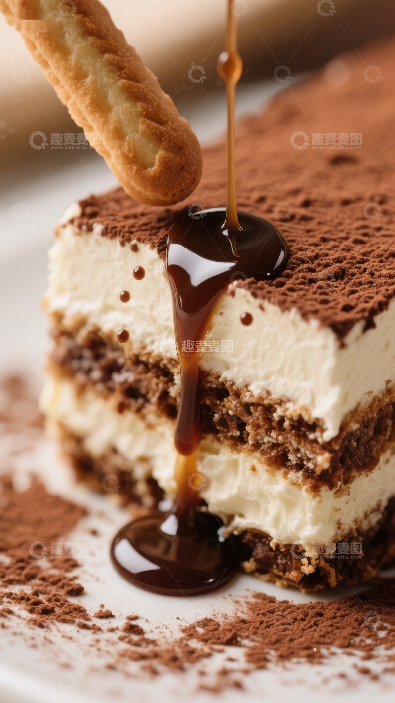 高清大图下载【趣麦麦图】提拉米苏淋上巧克力酱
