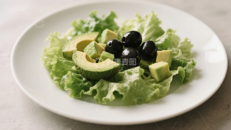 高清大图下载【趣麦麦图】牛油果橄榄生菜沙拉