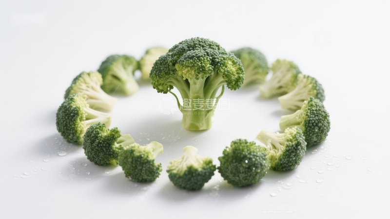 高清大图下载【趣麦麦图】西兰花围成的圆形图案